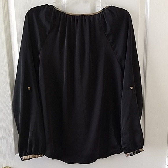 Black  Long Sleeve Sheer Blouse Size Small - Picture 6 of 6